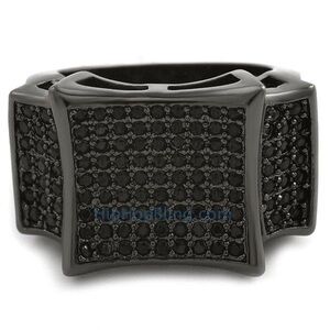 Black Kite Bling Bling Cubic Zirconium CZ Micro Pave Ring Size 9